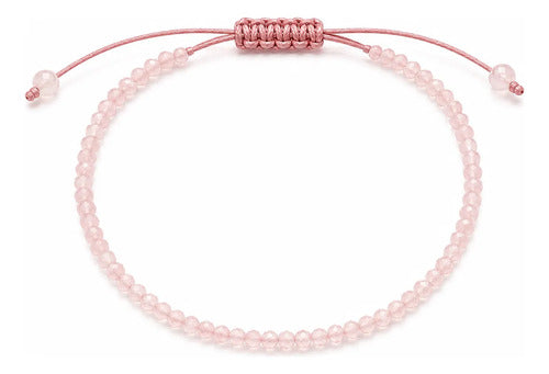 Pulseira Pedra Natural Ajustável Facetada 2mm Escolha