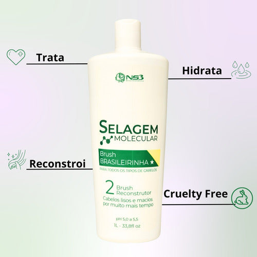 NS3 Brasileirinha Sealing Brush Shampoo Professional Kit 1000ml/ 33.8 fl.oz.