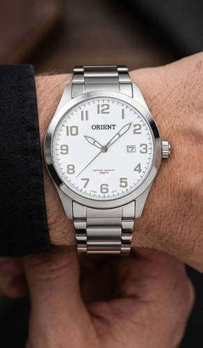 Relogio Orient Masculino Prateado Original Prova D'água 100m