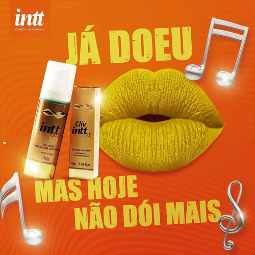 Intt Cliv Gold Extra Strength Anal Desensitizing Gel in 30g tube, neutral flavor, from Intt Cosméticos, shown in the image.
