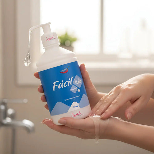 Neutral gel lubricant in a 500g container, designed for intimate use, from the Comfort Lub brand.