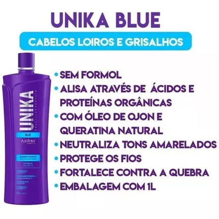 Agilise Unika Blue Gel Brazilian Protein 1000ml/ 33.8 fl.oz.