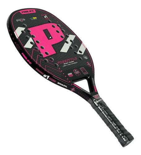 Beach Tennis Freestyle Racket 3k Carbon Original Prolife Red