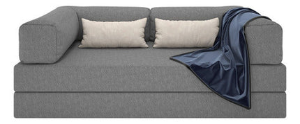 Foam Sofa Bed in Box 2 Seats Boucle Retractable Modular