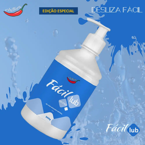 Neutral lubricating intimate gel in 500g container, smooth and comfortable, for personal use by BuyBrazil.