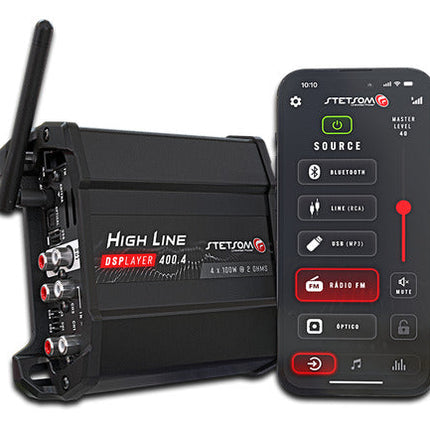 Stetsom Hl400.4 DS Player Amplifier Audio Car Dsp Bt Usb Fm Fio E Rca