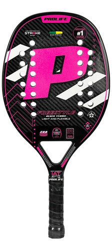 Beach Tennis Freestyle Racket 3k Carbon Original Prolife Red