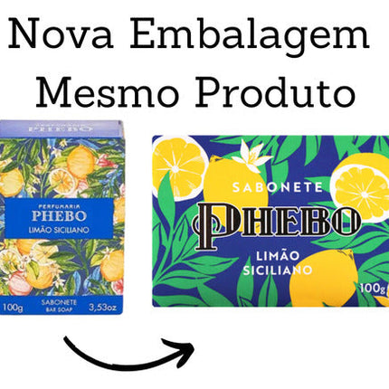 Phebo Sicilian Lemon Soap Bar 100g Kit 12 Units