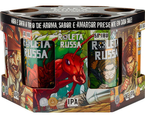 Kit Presente Cerveja Artesanal Roleta Russa Copo Pulseira
