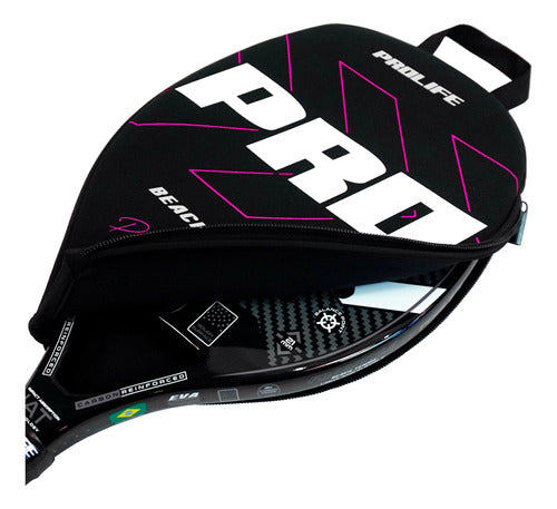 Beach Tennis Freestyle Racket 3k Carbon Original Prolife Red