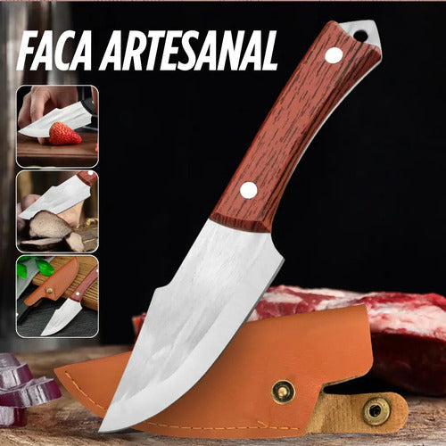 Kit Com 2 Unidades De Facas Tática Artesanal Full Tang