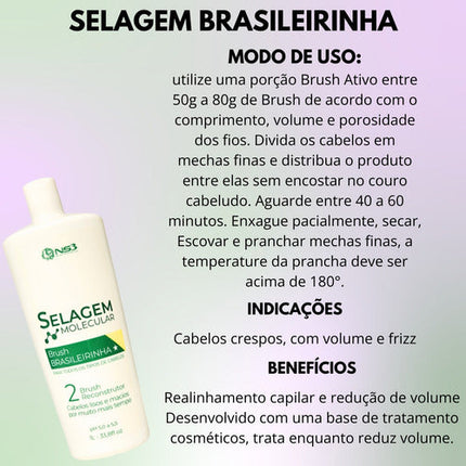 NS3 Brasileirinha Sealing Brush Shampoo Professional Kit 1000ml/ 33.8 fl.oz.
