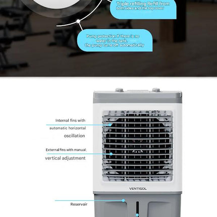 Ventisol Clin 16 Portable Evaporative Air Conditioner with Cold Air Conditioning 16 Liters Humidifie