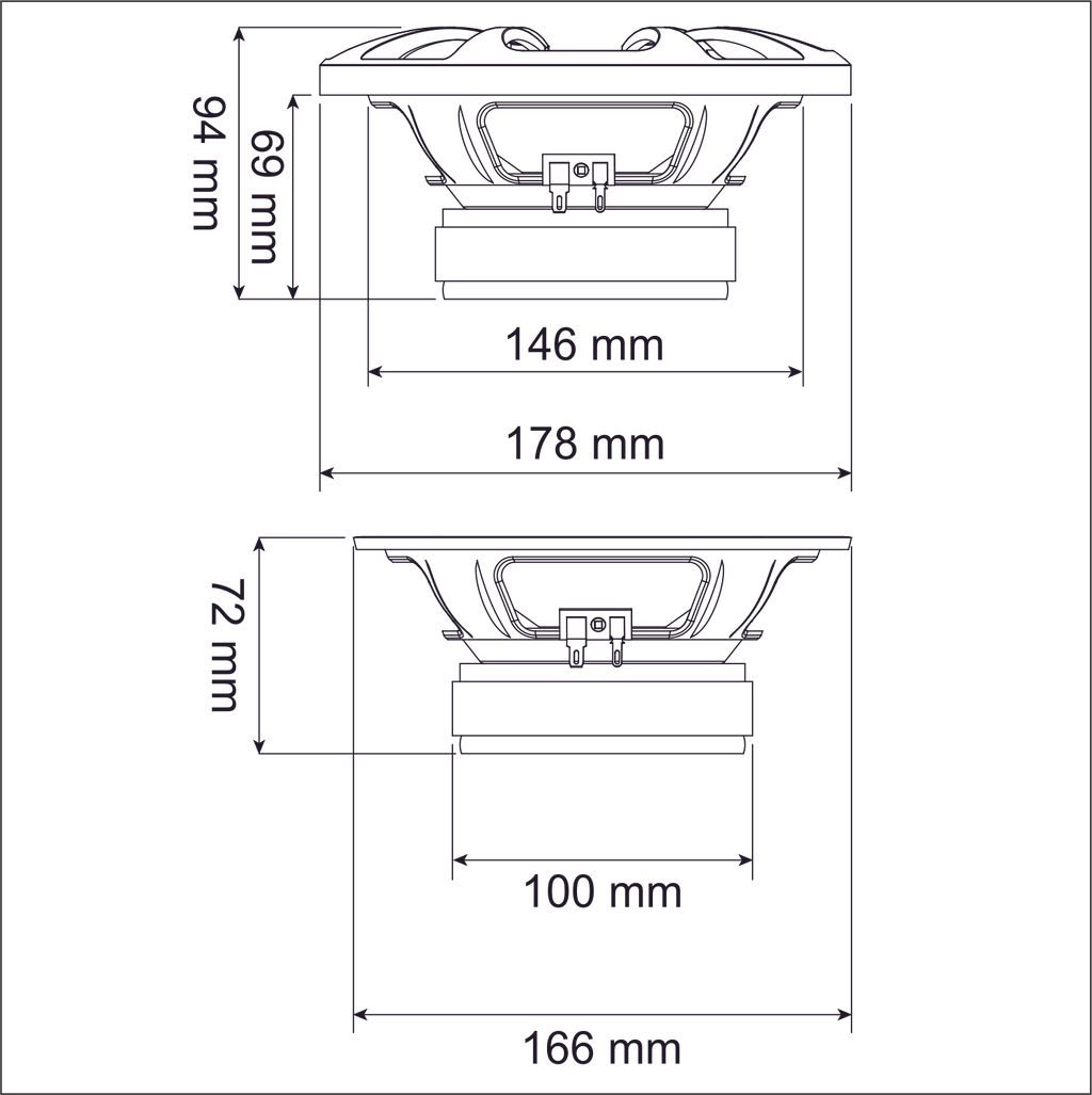 Pair Midbass Hurricane Pro MB 6K 700w 8 Ohms Speaker