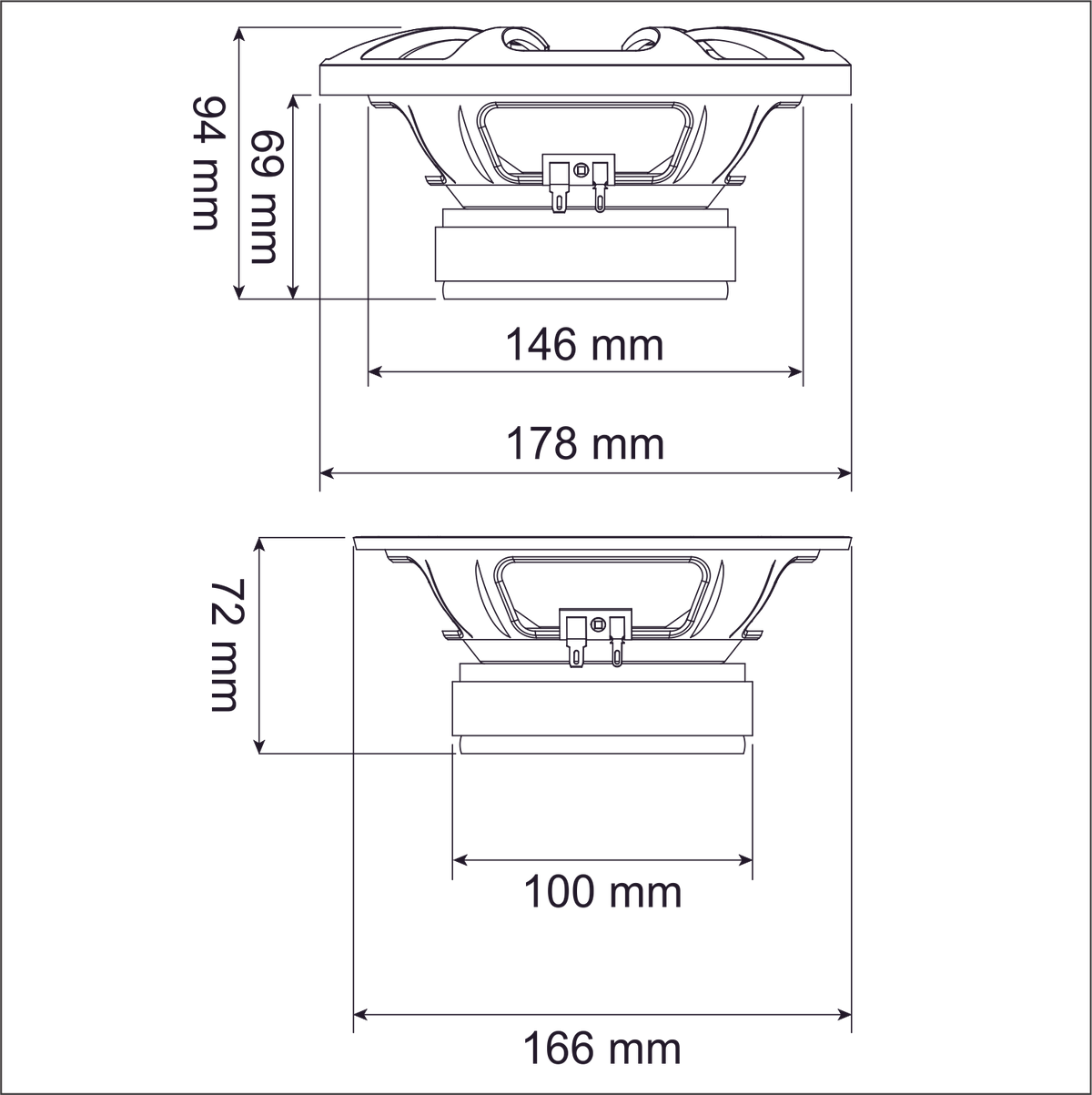 Pair Midbass Hurricane Pro MB 6K 700w 8 Ohms Speaker