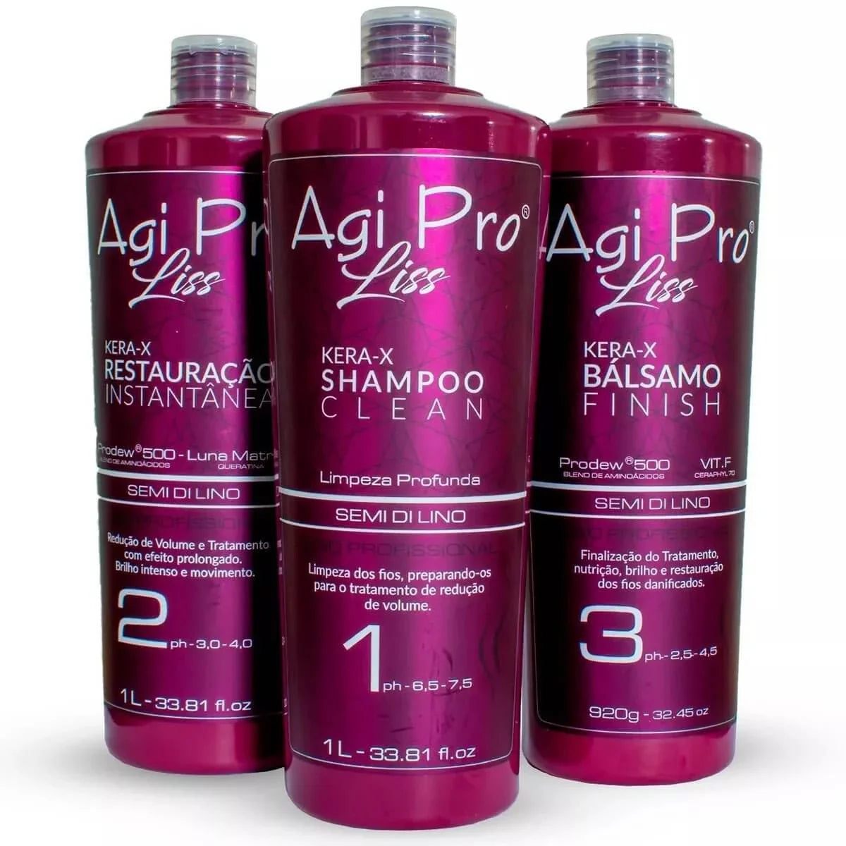 Agi Pro Liss Kera-X Semi Di Lino Prodew 500 3X1000ml/33.8 flo.oz. - BuyBrazil