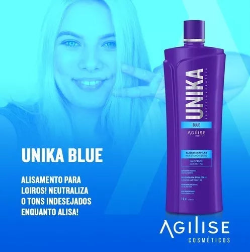 Agilise Unika Blue Gel Brazilian Protein 1000ml/ 33.8 fl.oz. - BuyBrazil