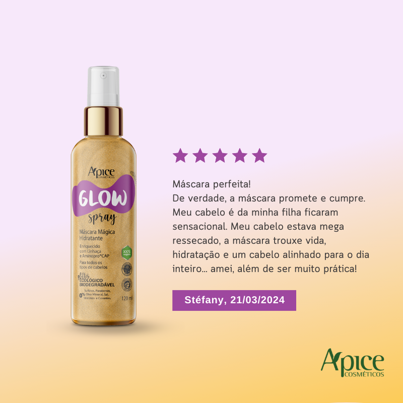 Apice Glow Spray - Magic Moisturizing Mask 120ml - Conditioning Treatment - BuyBrazil
