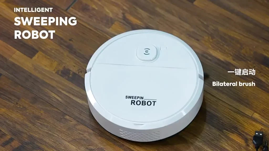 Robô Varredora/Aspirador De Pó  Automática 3 Em 1 Limpeza Doméstica Robótico Inteligente E Silencioso