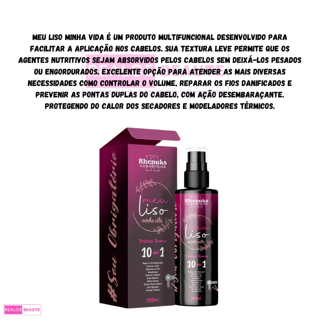 Kit Spray Capilar Meu liso + Spray Capilar efeito GLOSS MULTIFUNCIONAL  BANHO BRILHANTE 200ml cada