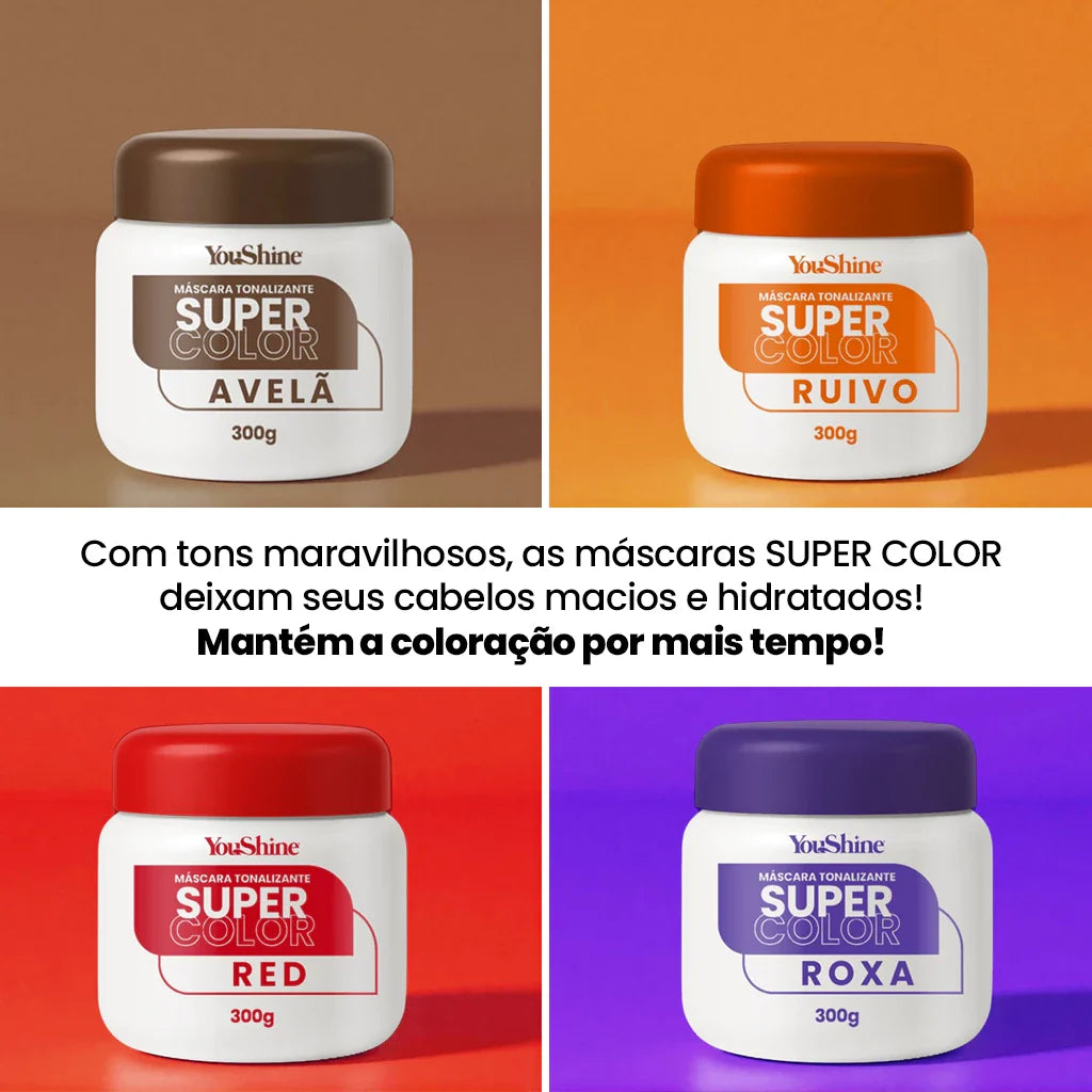 Tonalizante Efeito 100% Natural Sem Química Super Color YouShine 300g Super Resultado Rende 3x Mais