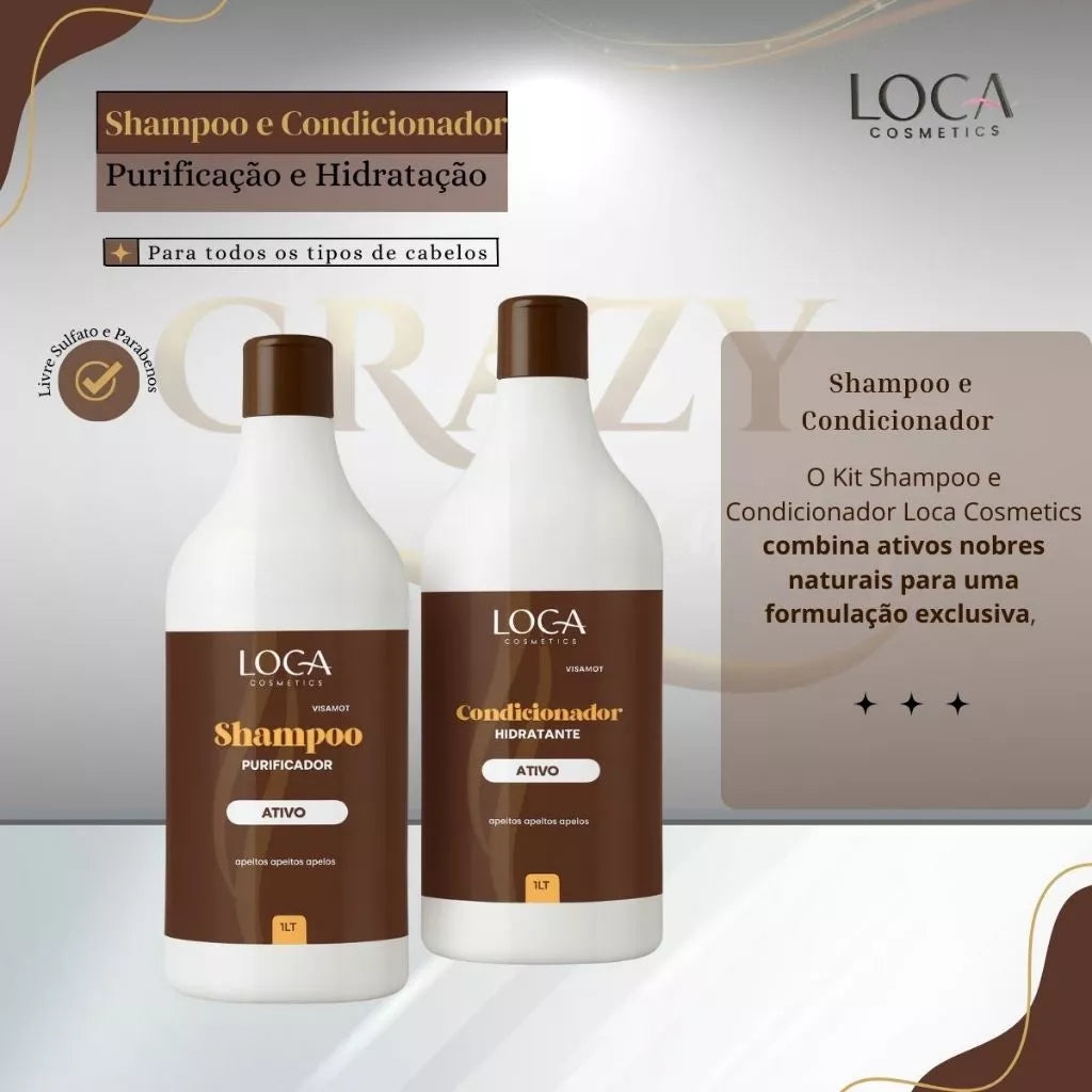 Kit Master - Máscara 500g + Shampoo + Condicionador 1LT + Oleo 60ml Loca Natural Cosmetics