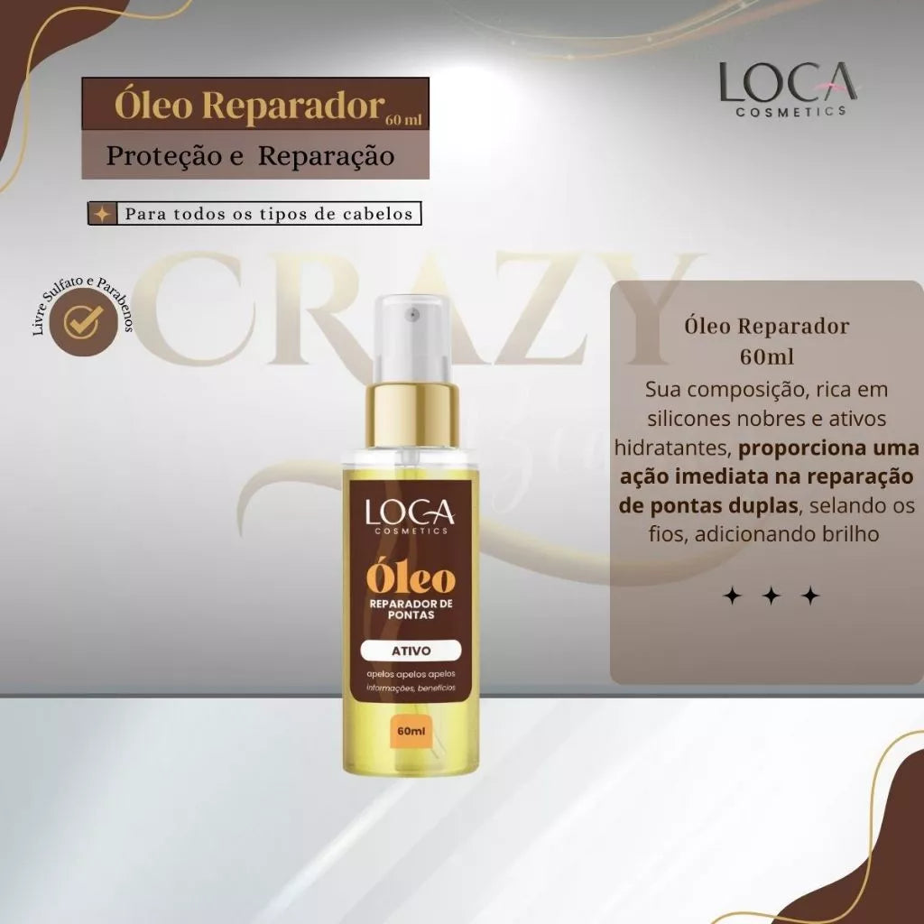 Kit Master - Máscara 500g + Shampoo + Condicionador 1LT + Oleo 60ml Loca Natural Cosmetics