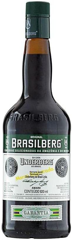 Bottle of Underberg Original Brasilberg aperitif in 920ml bottle, featuring the brand label and clear glass packaging.