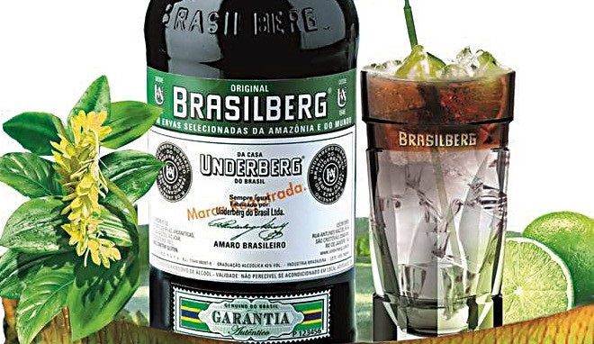 Bottle of BRASILBERG Underberg Original Brasilberg Aperitif, 920ml, featuring a dark liquid and label with brand details.