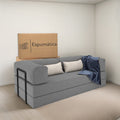 Foam Sofa Bed in Box 2 Seats Boucle Retractable Modular - BuyBrazil