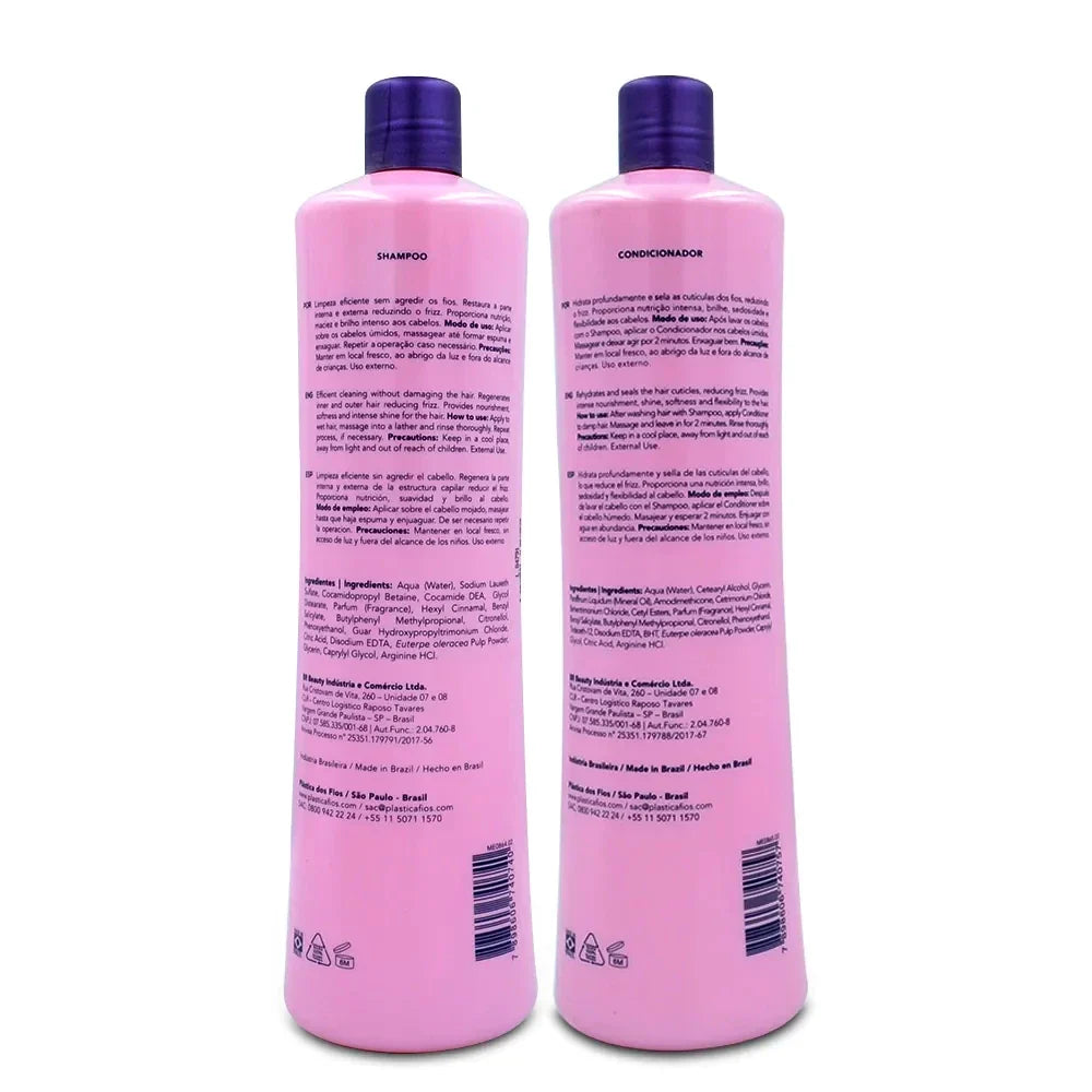 Kit Plástica dos Fios Shampoo 1 litro e Condicionador 1 litro