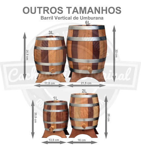 Premium Umburana Wood Barrel – 2 Liters (Vertical Luxury Edition)