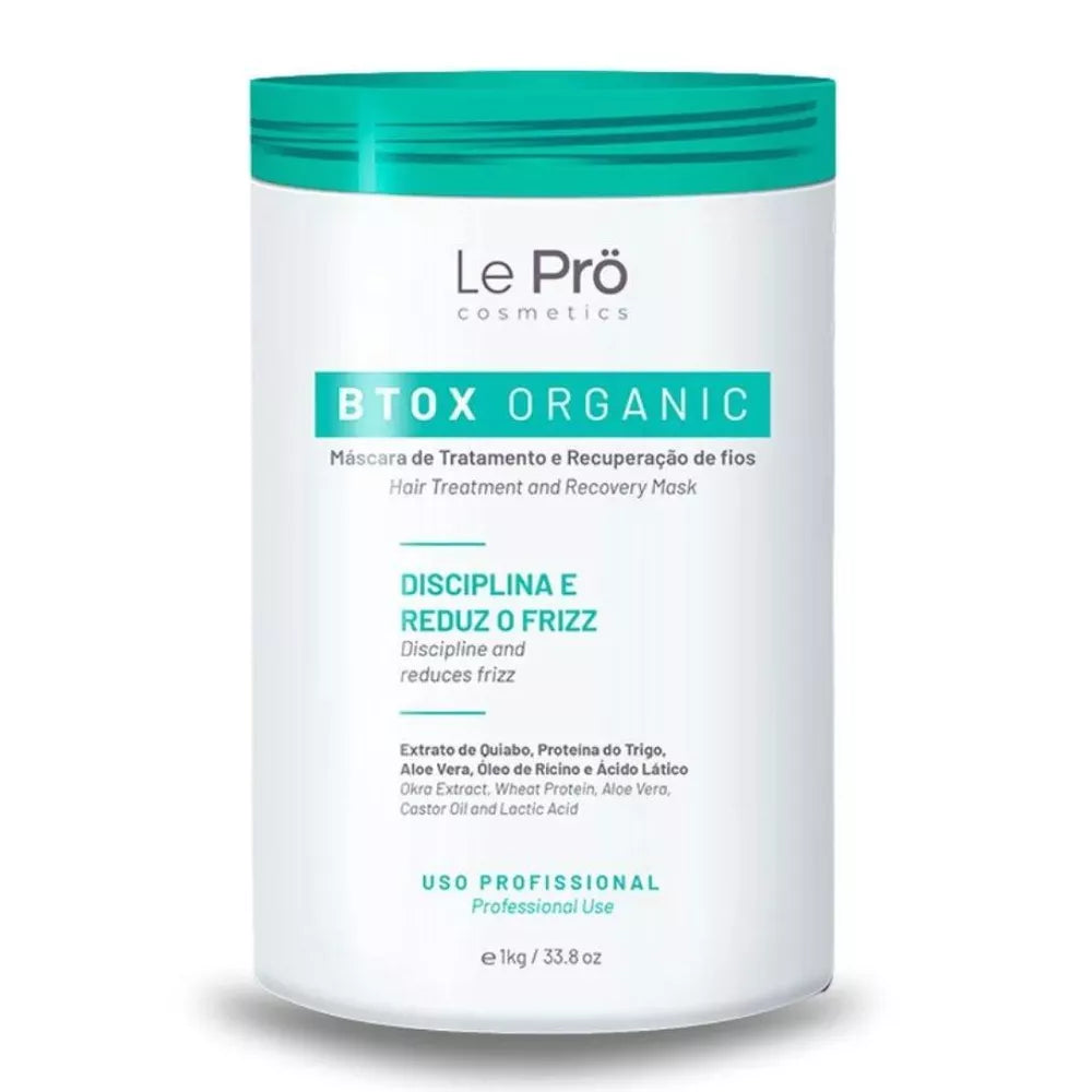 Single Pass Progressive Brush Organic Deep Hair Recovery Mask Kit 2x1 1000ml/ 33.8 fl.oz; Le Pro - BuyBrazil