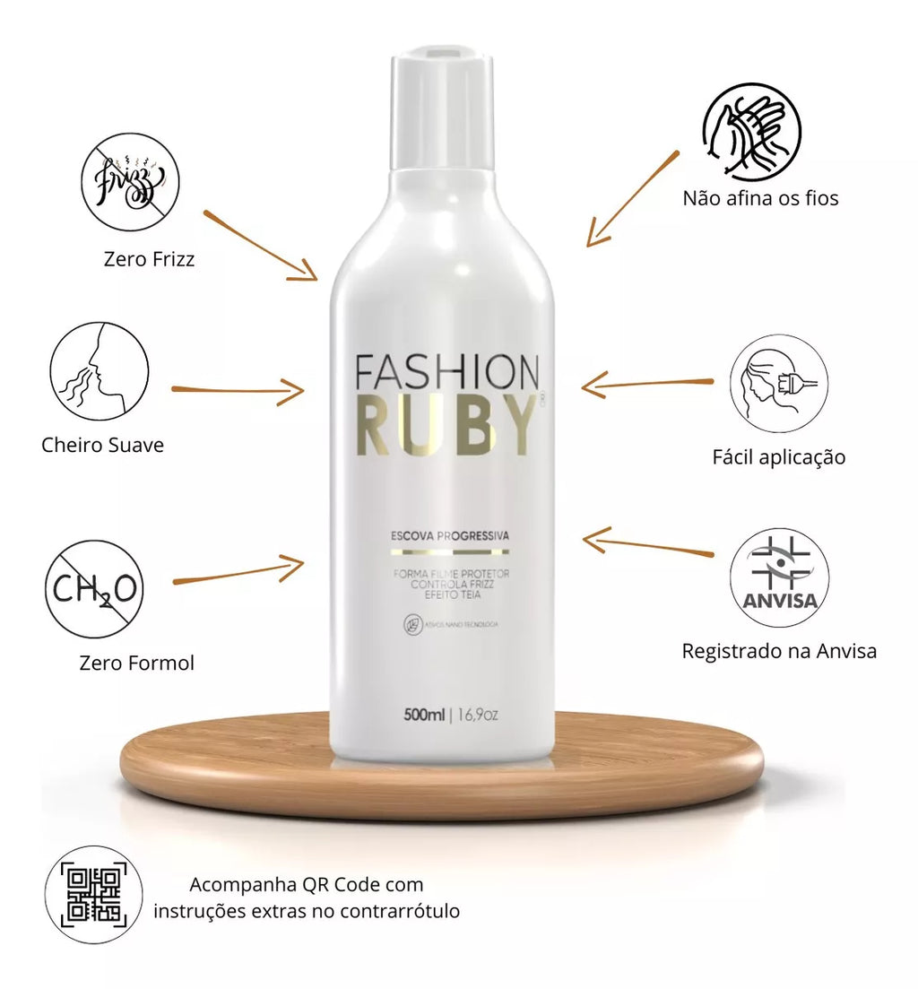 Fashion Ruby Formaldehyde-Free Progressive Gold Line 500ml/16.9 fl.oz. - BuyBrazil