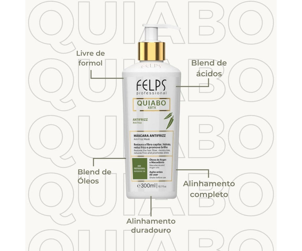 Felps Okra XBTX Anti Frizz Mask Hair Alignment 300ml/10.14 fl.oz. - BuyBrazil