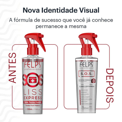 Felps Professional SOS Liss Express - Thermal Protective Fluid 230ml/7.78 fl.oz - BuyBrazil