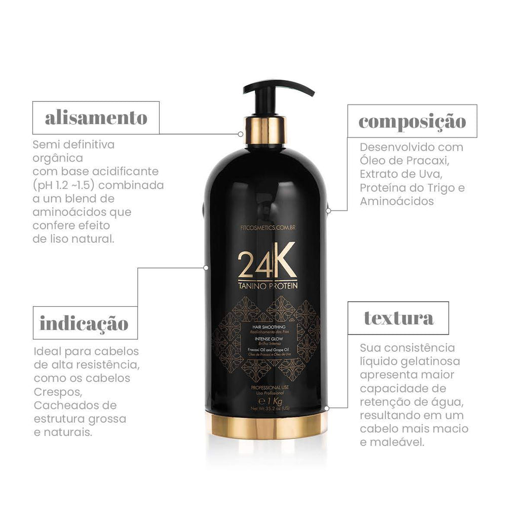FIT COSMETICS Tanino 24k Semi Definite Progressive Hair Brush, 1000ml, designed for hair care and smooth styling.