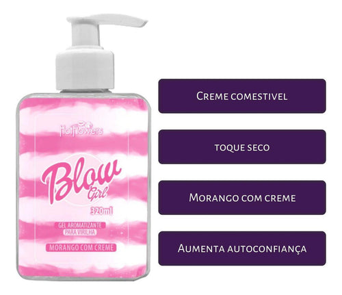 Blow Girl – Gourmet Strawberry Cream Kissable Gel &amp; Massage Duo320ml - BuyBrazil