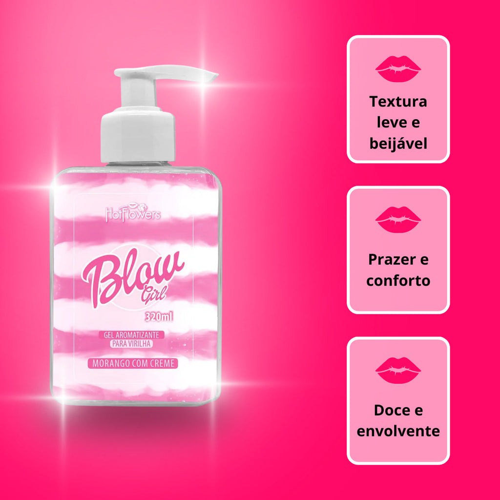 Blow Girl – Gourmet Strawberry Cream Kissable Gel &amp; Massage Duo320ml - BuyBrazil