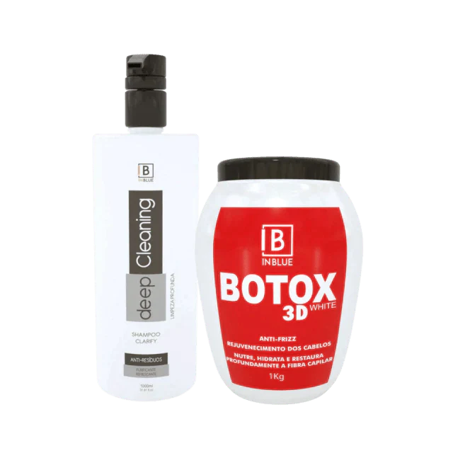 Inblue Professional - Inblue E Btox 3d White Antifrizz Deep Clean Shampoo Kit - BuyBrazil