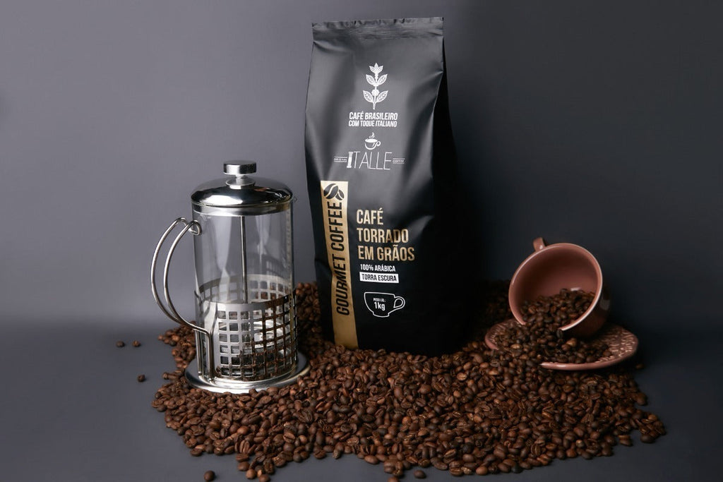 Roasted Coffee Beans Espresso Arabica Dark Roast Beans 1kg Gourmet Cafe Italle - BuyBrazil