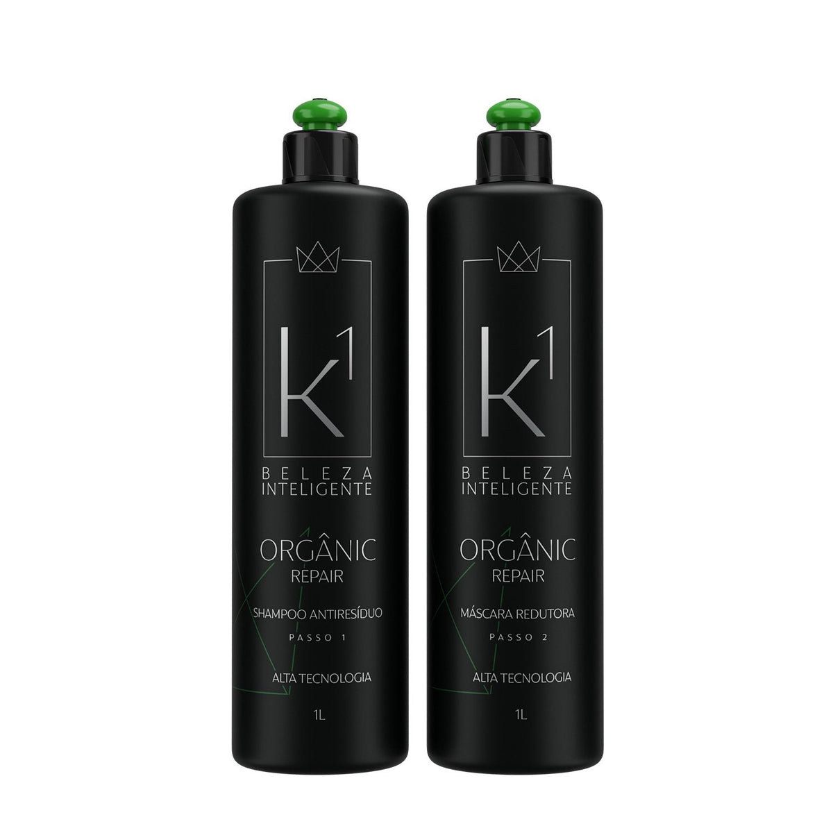 K1 Cosmetics kit Organic Repair Progressive Brush Without Formaldehyde Anti-residue Shampoo and Volume Reducer 2x1000ml/33.8 fl.oz - BuyBrazil