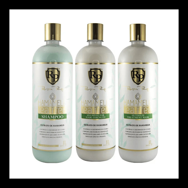 Robson Peluquero Kit Hamamelis Tea Tree Shampoo, Mask and Shampoo For Hair Strength 3x1000ml/33.8 fl.oz.