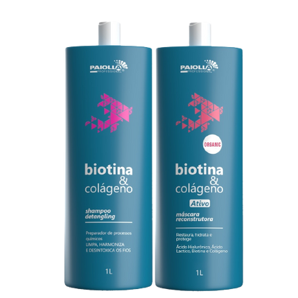 Paiolla Biotin and Collagen Reconstruction Mask + Detangling Shampoo 2x1000ml/33.8 fl.oz.