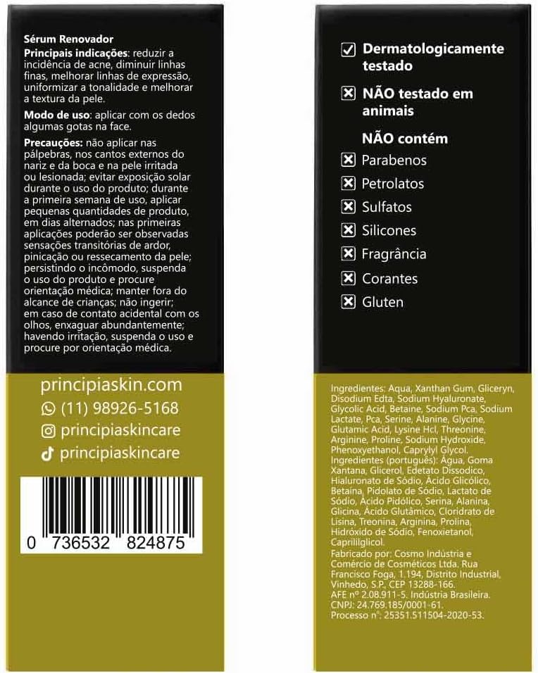 Principia AG-10 Renewal Serum 9.8% Glycolic Acid + Amino Acids Skin Type All - BuyBrazil