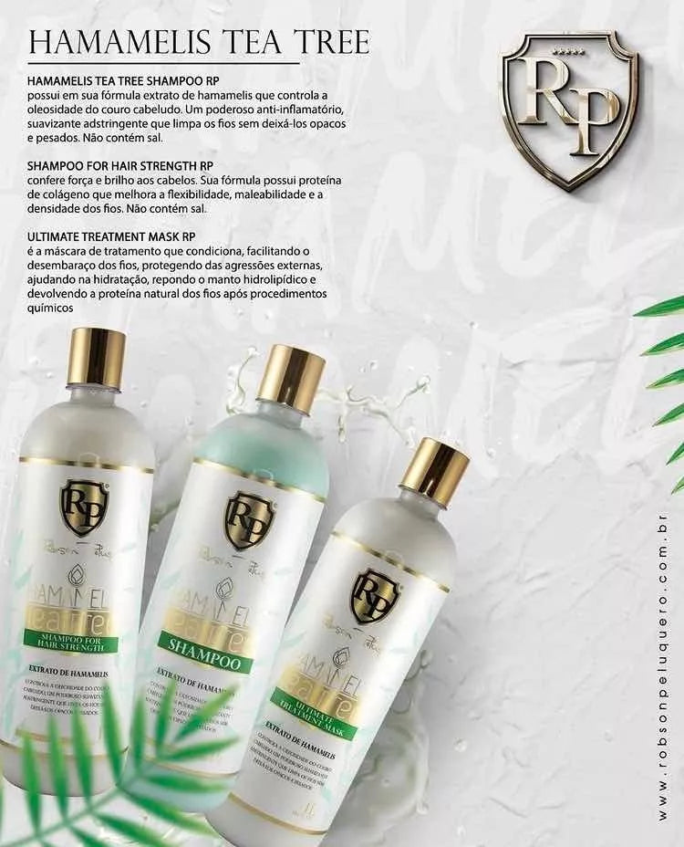 Robson Peluquero Kit Hamamelis Tea Tree Shampoo, Mask and Shampoo For Hair Strength 3x1000ml/33.8 fl.oz. - BuyBrazil