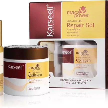 Karseell Collagen Maca Essence Repair Set Collagen Hair Mask 500ml/Maca Oil 50ml