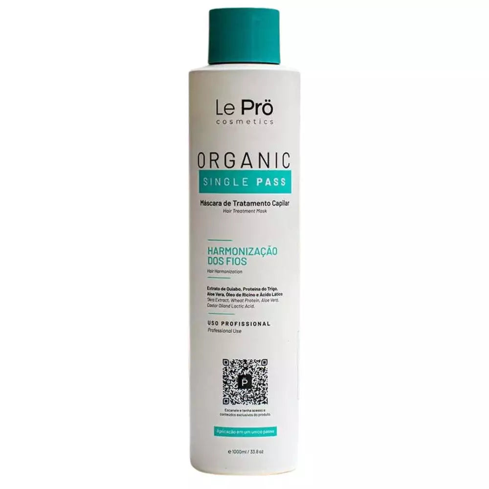 Single Pass Progressive Brush Organic Deep Hair Recovery Mask Kit 2x1 1000ml/ 33.8 fl.oz; Le Pro