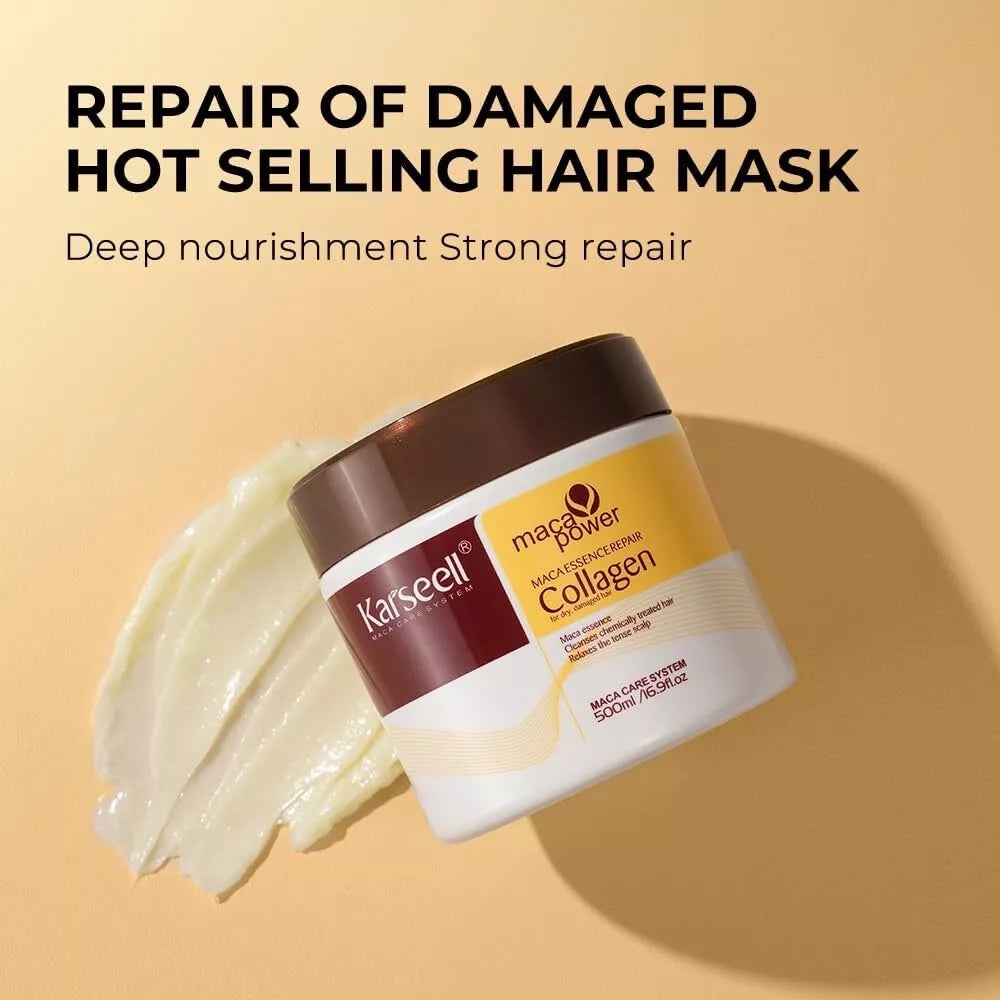 Karseell Collagen Maca Essence Repair Set Collagen Hair Mask 500ml/Maca Oil 50ml