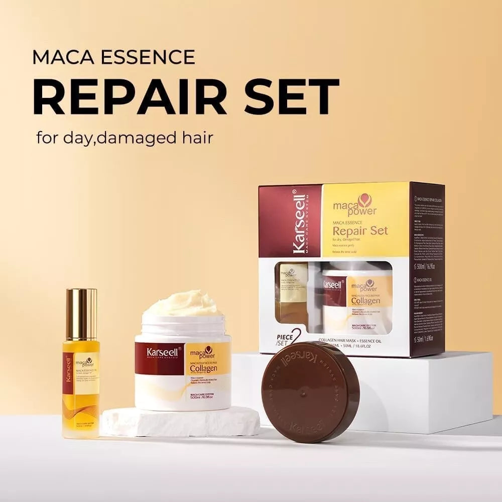 Karseell Collagen Maca Essence Repair Set Collagen Hair Mask 500ml/Maca Oil 50ml